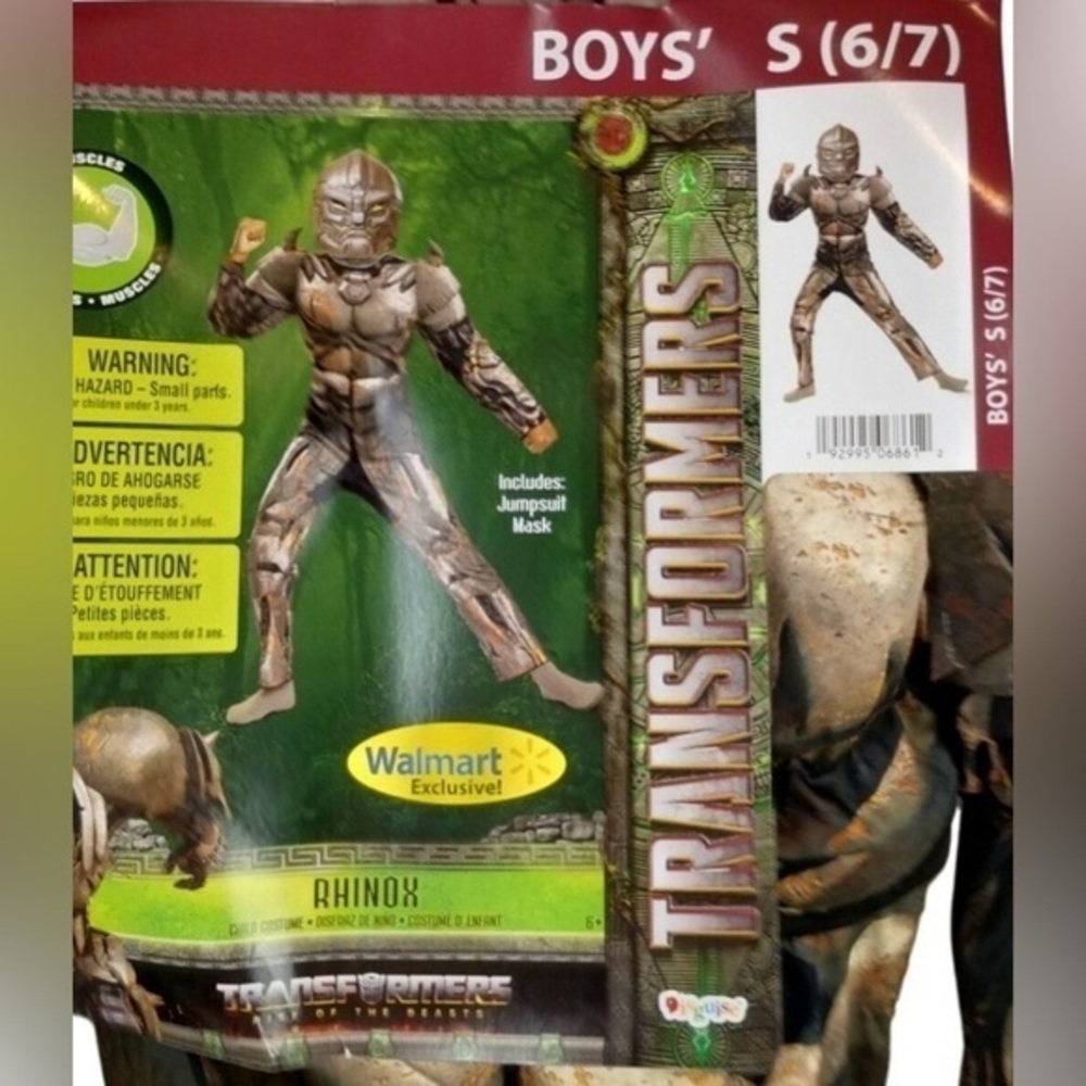 NWT Transformers Boys S (6/7) Rhinox Costume Jumpsuit and Mask